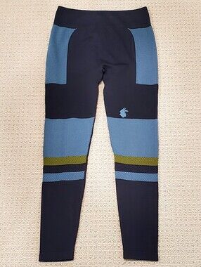 Cotopaxi Debajo Seamless Colorblock Baselayer Tights, Blue, Wm M/L, LIKE NEW